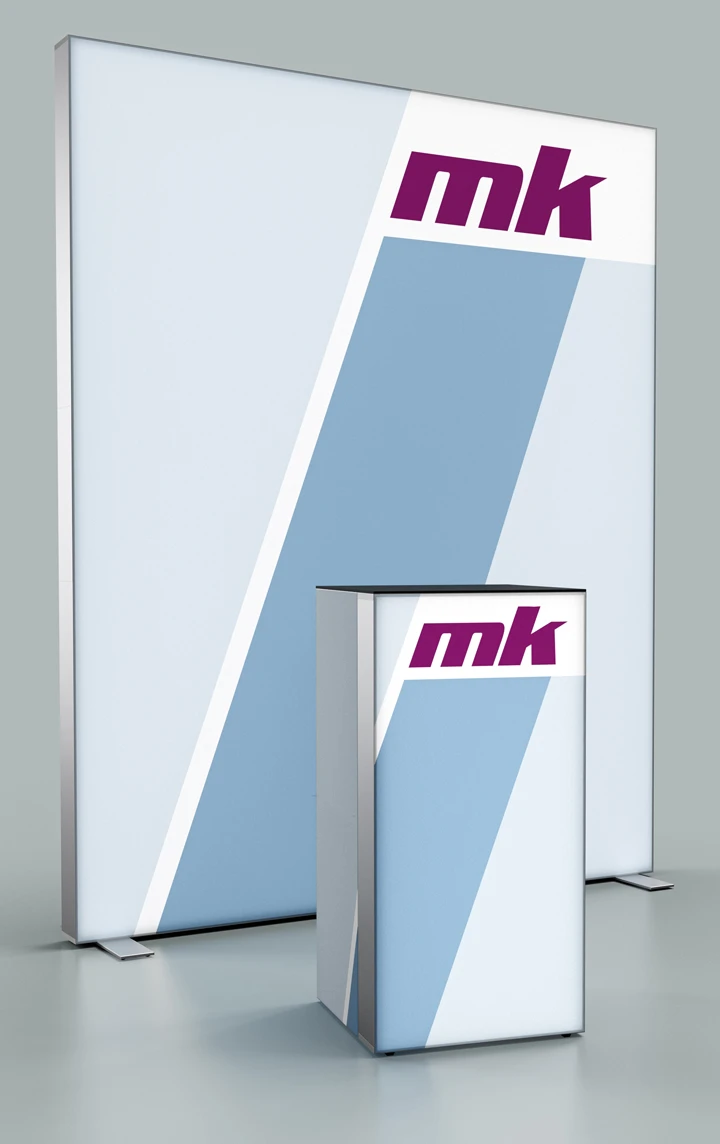 Messestand mit Logo-Design